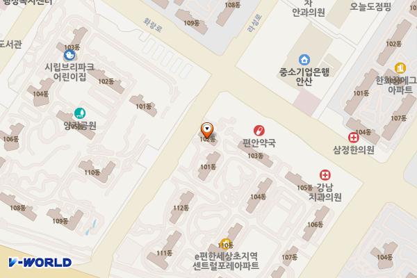 자율방범대 백운1지대 화장실 위치 지도 — 경기도 안산시 단원구 라성로 16