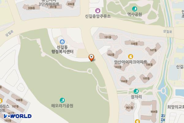 해오라기공원 화장실 위치 지도 — 경기도 안산시 단원구 도일로 43