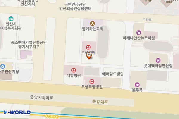 하이베라스 위치 지도 — 경기도 안산시 단원구 고잔2길 9