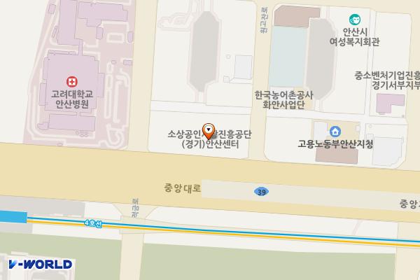 안산우체국 화장실 위치 지도 — 경기도 안산시 단원구 중앙대로 815