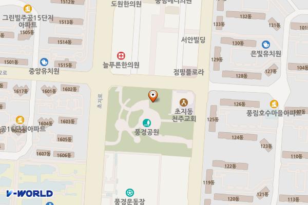 풍경공원 화장실 위치 지도 — 경기도 안산시 단원구 초지2로 64