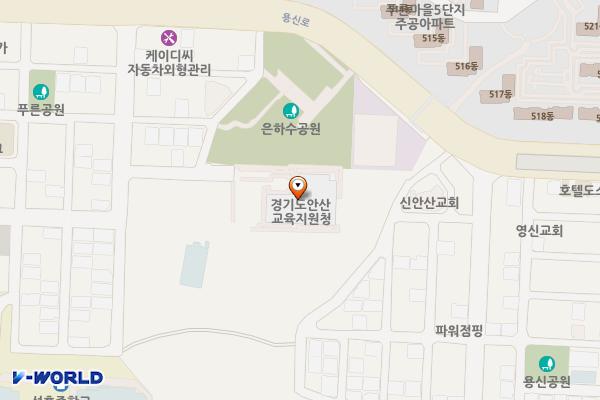 경기도안산교육지원청 소통관 화장실 위치 지도 — 경기도 안산시 상록구 석호공원로5길 8