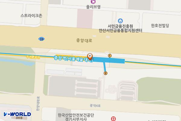 중앙역 위치 지도 — 경기도 안산시 단원구 중앙대로 918