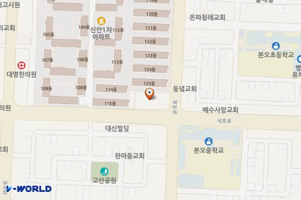 신안코아 위치 지도 — 경기도 안산시 상록구 석호로 315