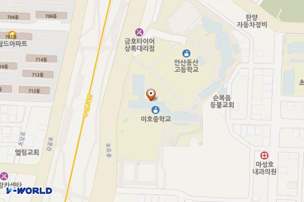 사리운동장 화장실 위치 지도 — 경기도 안산시 상록구 충장로 50