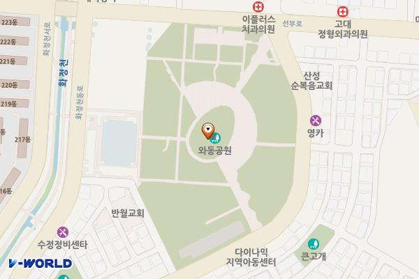 와동공원화장실 3 위치 지도 — 경기도 안산시 단원구 와동공원로 109