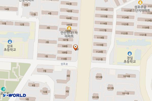성포동 현대1차 A동 상가 위치 지도 — 경기도 안산시 상록구 항가울로 487