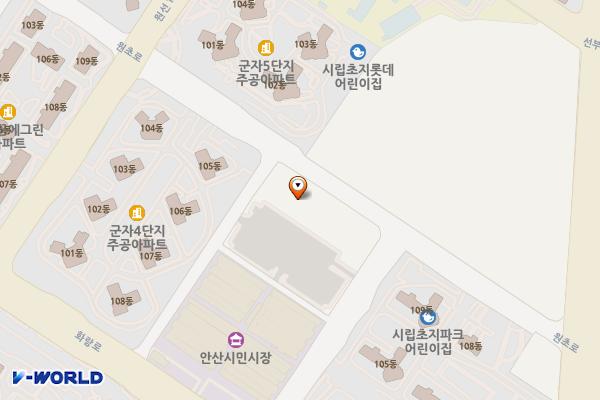 초지종합사회복지관 화장실 위치 지도 — 경기도 안산시 단원구 원초로 76