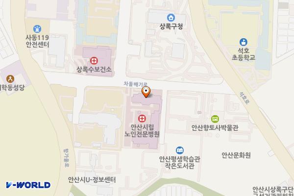안산시립노인전문병원 화장실 위치 지도 — 경기도 안산시 상록구 차돌배기로24