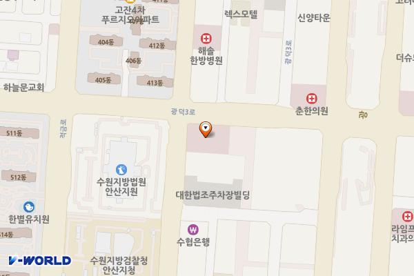 안산법조타운 위치 지도 — 경기도 안산시 단원구 광덕서로 86