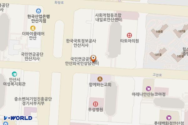타워아이즈빌오피스텔 위치 지도 — 경기도 안산시 단원구 고잔로 51