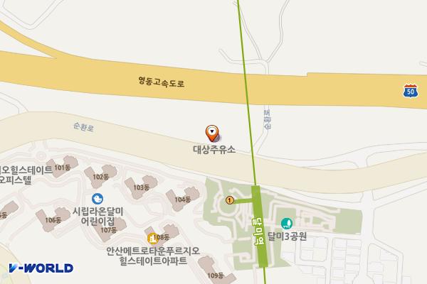 대상주유소 위치 지도 — 경기도 안산시 단원구 순환로 157