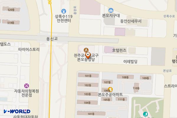 안산시 보훈회관 화장실 위치 지도 — 경기도 안산시 상록구 본삼로 1