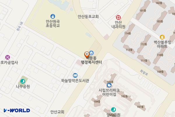 백운동 행정복지센터 화장실 위치 지도 — 경기도 안산시 단원구 원선로 31