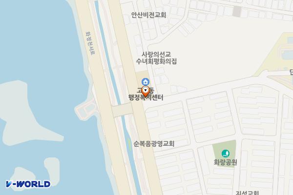 고잔동 행정복지센터 화장실 위치 지도 — 경기도 안산시 단원구 화정천동로 252