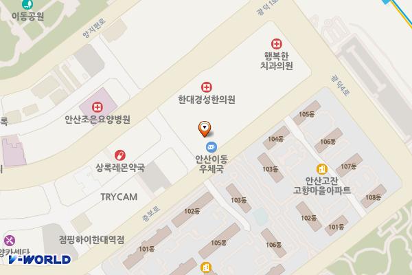 이동파출소 화장실 위치 지도 — 경기도 안산시 상록구 중보1길 35
