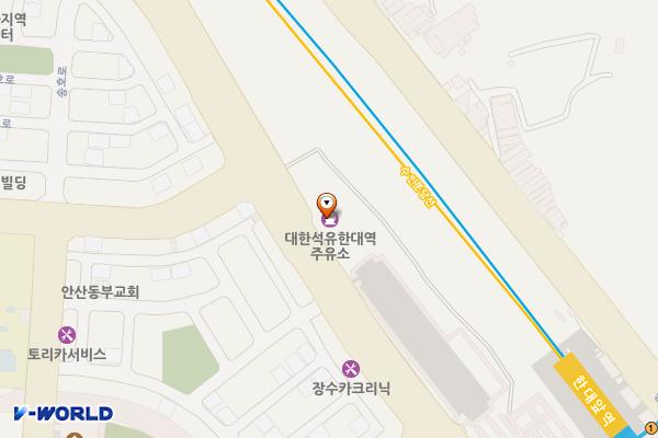 (주)대한석유 한대역주유소 위치 지도 — 경기도 안산시 상록구 광덕4로 357