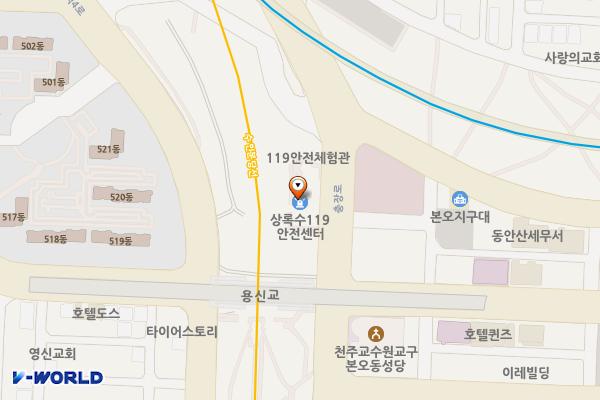 상록수119안전센터 화장실 위치 지도 — 경기도 안산시 상록구 충장로 237