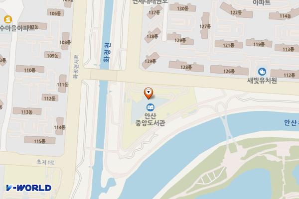 중앙도서관 화장실 위치 지도 — 경기도 안산시 단원구 안산천남로 14