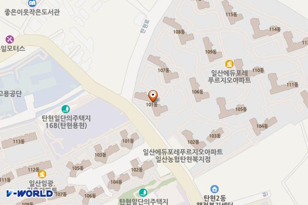탄현공원(오색화장실) 위치 지도 — 경기도 고양시 일산서구 탄현로 136 (탄현동, 일산에듀포레푸르지오)