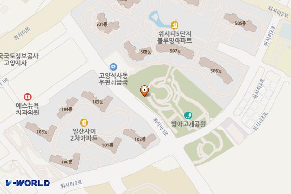 방아고개공원 화장실 위치 지도 — 경기도 고양시 일산동구 위시티1로 25,