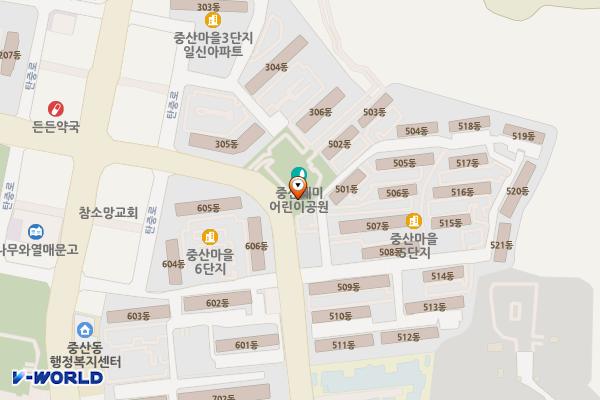 중산오름공원 화장실 위치 지도 — 경기도 고양시 일산동구 탄중로 337-2,