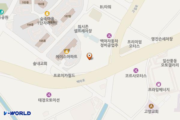 고일주유소 위치 지도 — 경기도 고양시 일산동구 백마로 455 (풍동),