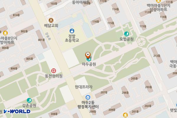 마두공원 화장실 위치 지도 — 경기도 고양시 일산동구 강송로 176-3,