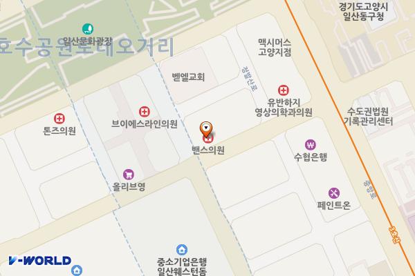낙원프라자 위치 지도 — 경기도 고양시 일산동구 정발산로 33 (장항동, 낙원프라자),