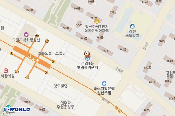 주엽1동 행정복지센터 위치 지도 — 경기도 고양시 일산서구 강성로 109,