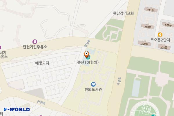 한뫼공원 위치 지도 — 경기도 고양시 일산서구 탄중로 284,