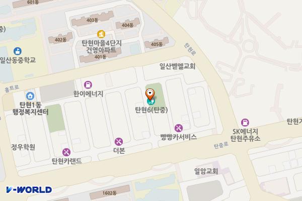 탄중어린이공원 위치 지도 — 경기도 고양시 일산서구 탄중로233번길 16,