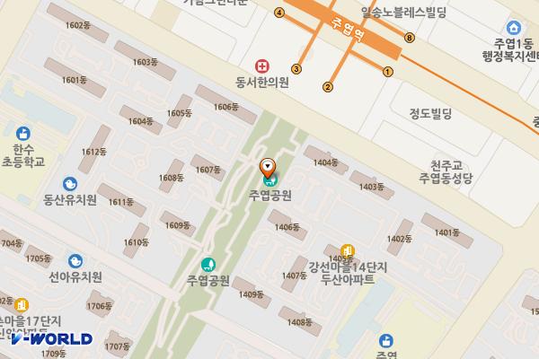 주엽공원 위치 지도 — 경기도 고양시 일산서구 주화로 65-3(주엽동),