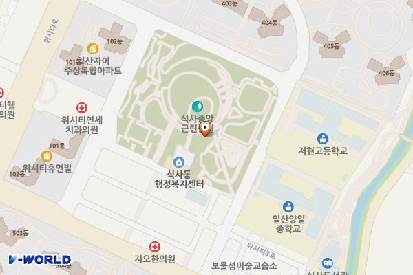 식사중앙공원 화장실 위치 지도 — 경기도 고양시 일산동구 위시티3로 44-2,