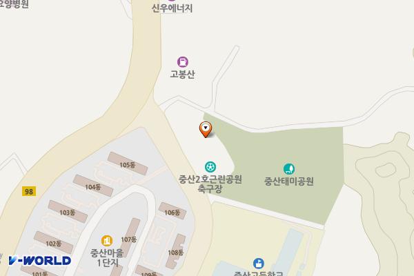 일산배수지족구장 위치 지도 — 경기도 고양시 일산동구 중산로 296,