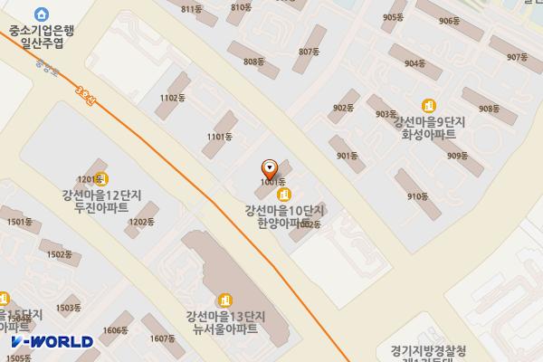 한양상가(포리치몰) 위치 지도 — 경기도 고양시 일산서구 중앙로 1376  (주엽동),