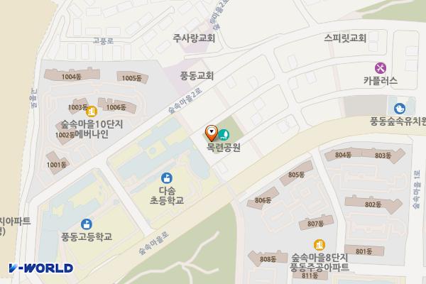 목련공원 화장실 위치 지도 — 경기도 고양시 일산동구 숲속마을2로 146-2,