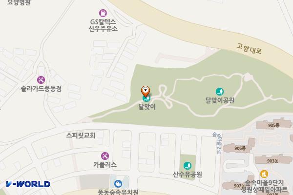 달맞이공원 화장실 위치 지도 — 경기도 고양시 일산동구 숲속마을2로 71-2,