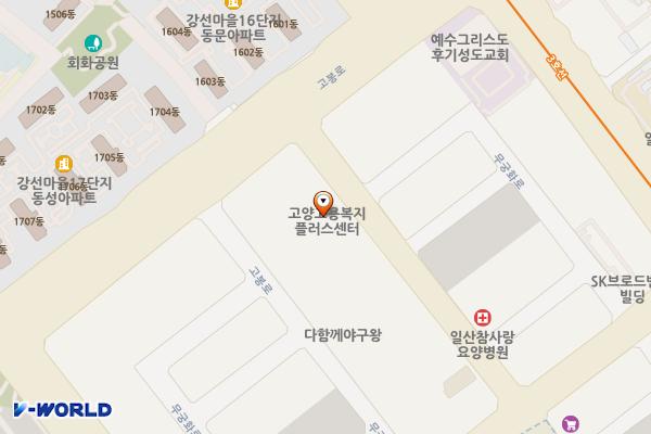 고양종합고용지원센터 위치 지도 — 경기도 고양시 일산동구 고봉로 32-16  (장항동),