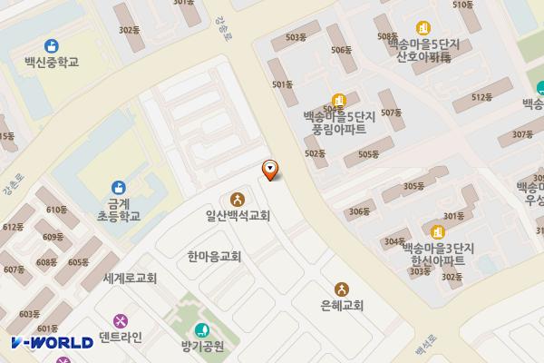 백석우체국 위치 지도 — 경기도 고양시 일산동구 강송로 123,