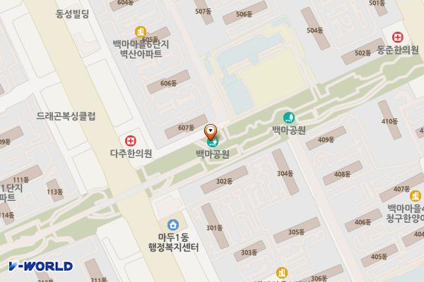 백마공원 화장실 위치 지도 — 경기도 고양시 일산동구 일산로224-3,