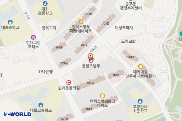자유로 프라자 위치 지도 — 경기도 고양시 일산서구 대화로 120  (대화동),