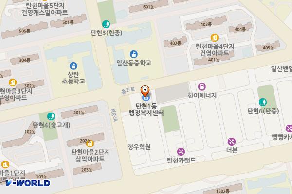 탄현1동 행정복지센터 위치 지도 — 경기도 고양시 일산서구 홀트로 36,