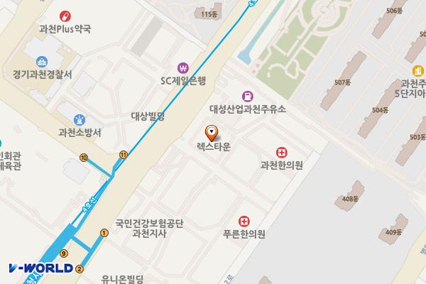 렉스타운 위치 지도 — 경기도 과쳔시 별양상가1로 25