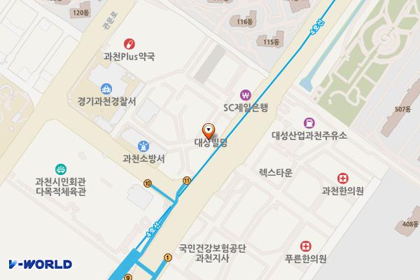 과천중앙빌딩 위치 지도 — 경기도 과천시 중앙로 135