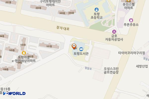토평도서관 위치 지도 — 경기도 구리시 장자대로 140