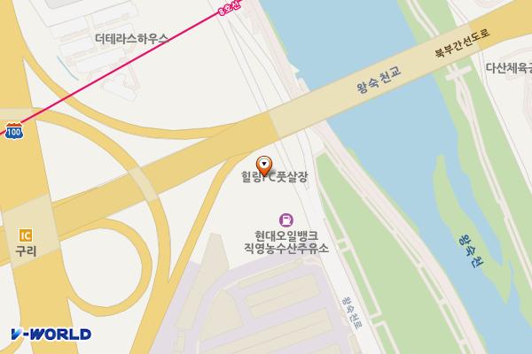 구리농수산물도매시장 위치 지도 — 경기도 구리시 동구릉로136번길 90