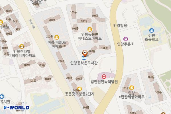 인창문화센터 위치 지도 — 경기도 구리시 동구릉로53번길 34