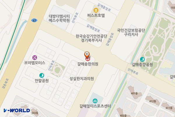 갈매동 행정복지센터 위치 지도 — 경기도 구리시 산마루로 24 신성타워 5층