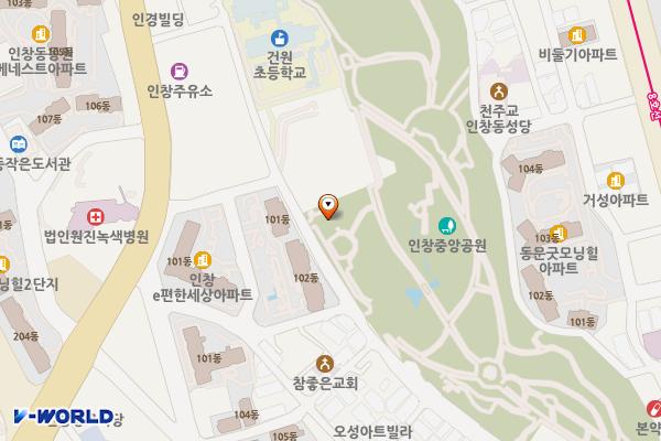 인창중앙공원(솟을마당) 위치 지도 — 경기도 구리시 동구릉로66번길 29(인창동)